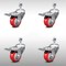 Service Caster 3.5 Inch SS Red Polyurethane 1/2 Inch Threaded Stem Caster Set Total Lock Brake SCC-SSTSTTL20S3514-PPUB-RED-121315-4 - alternate 1